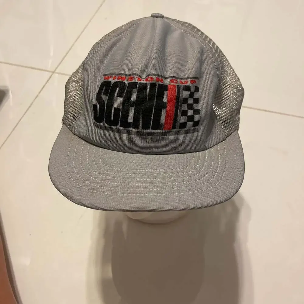 Vintage Winston Cup SCENE IT! NASCAR Gray Mesh Trucker Hat